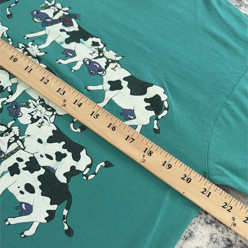 Vintage Califorina Cows Teal Shirt Single‎ Stitched Made in USA Adult Size Large - Picture 8 of 11
